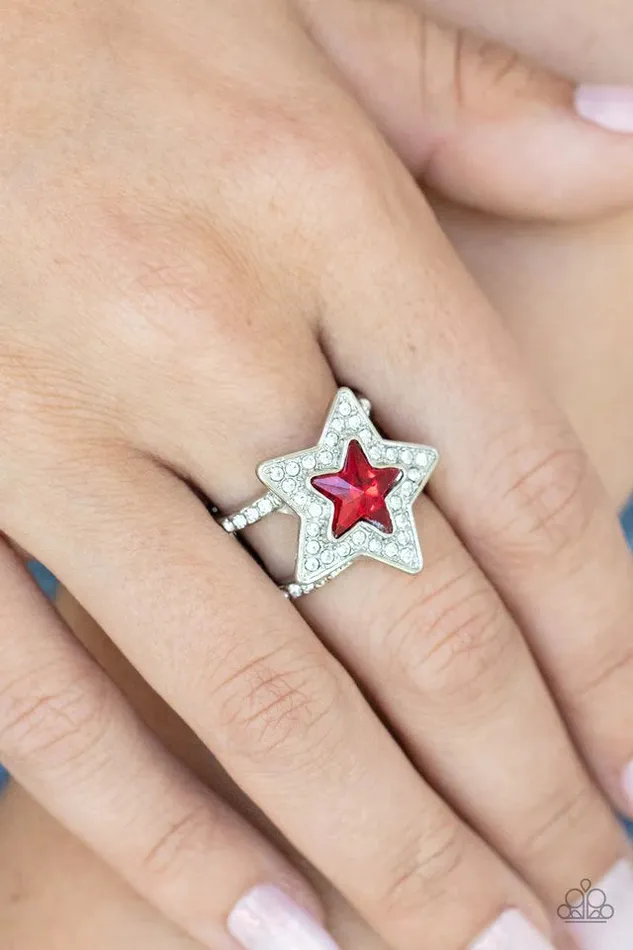 A Finishing Touch Jewelry Paparazzi One Nation Under Sparkle Red Ring Rings