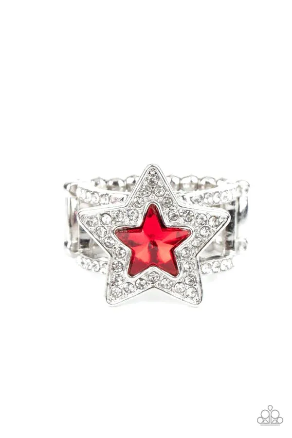 A Finishing Touch Jewelry Paparazzi One Nation Under Sparkle Red Ring Rings