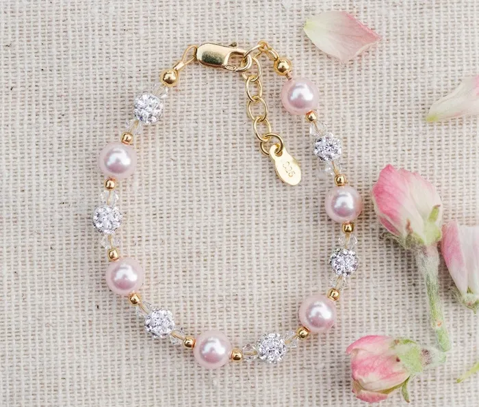 Cherished Moments Bracelets Cherished Moments 14K GoldPlated Pink Pearl Bracelet Cherished Moments Bracelets Cherished Moments 14K GoldPlated Pink Pearl Bracelet