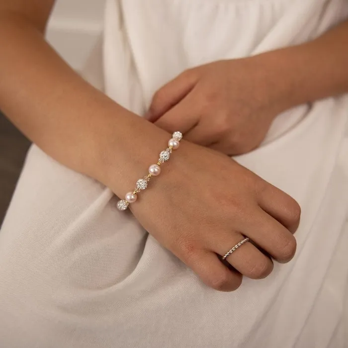 Cherished Moments Bracelets Cherished Moments 14K GoldPlated Pink Pearl Bracelet Cherished Moments Bracelets Cherished Moments 14K GoldPlated Pink Pearl Bracelet