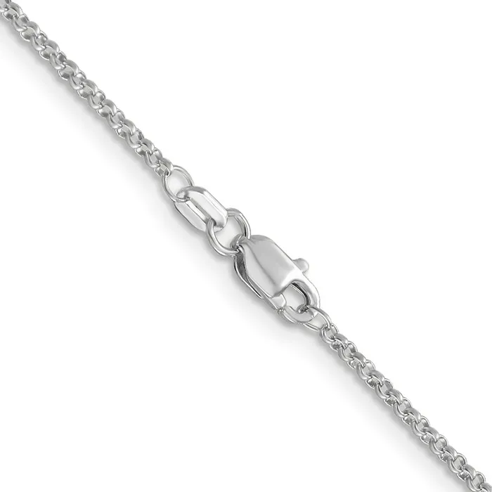 14k White Gold 155mm Rolo Pendant Chain 265 grams Qgold Necklaces 14k White Gold 155mm Rolo Pendant Chain 265 grams Qgold Necklaces