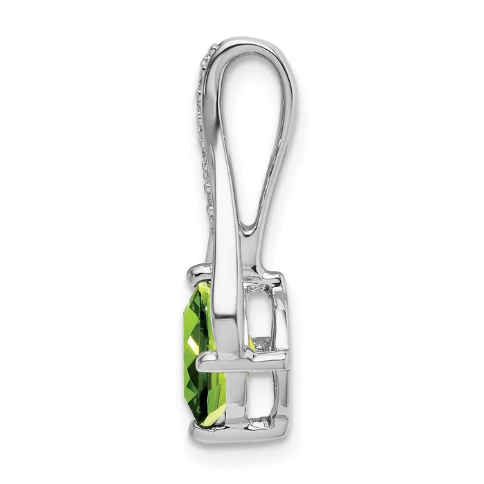 14k White Gold Peridot and Diamond Pendant 19 grams Qgold Necklaces 14k White Gold Peridot and Diamond Pendant 19 grams Qgold Necklaces
