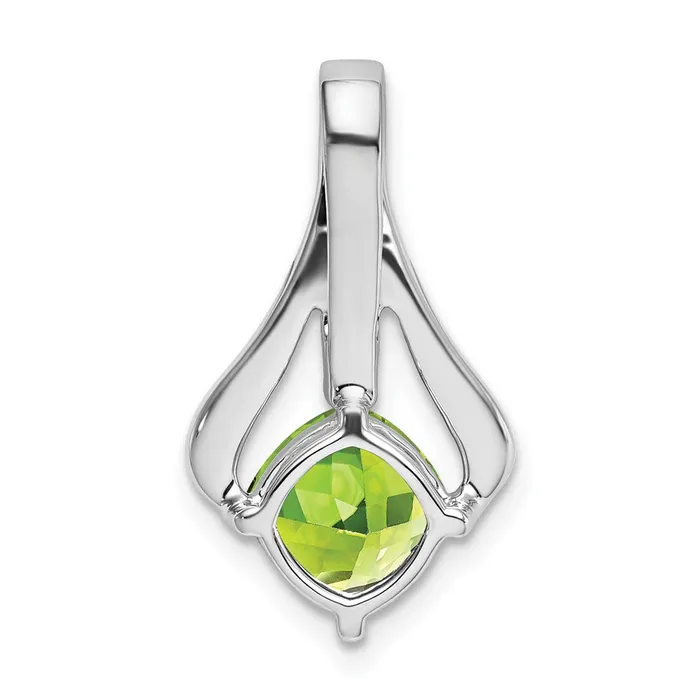 14k White Gold Peridot and Diamond Pendant 19 grams Qgold Necklaces 14k White Gold Peridot and Diamond Pendant 19 grams Qgold Necklaces