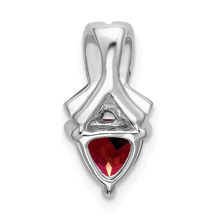14k White Gold Trillion Garnet and Diamond Pendant 145 grams Qgold Necklaces 14k White Gold Trillion Garnet and Diamond Pendant 145 grams Qgold Necklaces