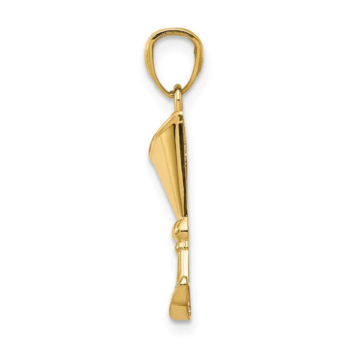 14k Yellow Gold 10 mm Martini Glass with Green CZ Olive Pendant 056 grams Qgold Necklaces