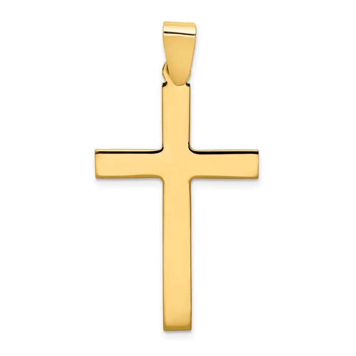 14k Yellow Gold 23 mm Polished Cross Pendant 171 grams Qgold Necklaces