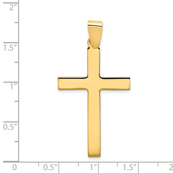 14k Yellow Gold 23 mm Polished Cross Pendant 171 grams Qgold Necklaces
