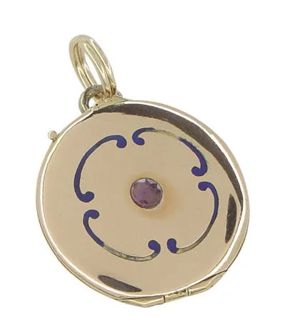 Antique Jewelry Mall Necklaces Victorian Enameled Locket Pendant in 14 Karat Gold Antique Jewelry Mall Necklaces Victorian Enameled Locket Pendant in 14 Karat Gold