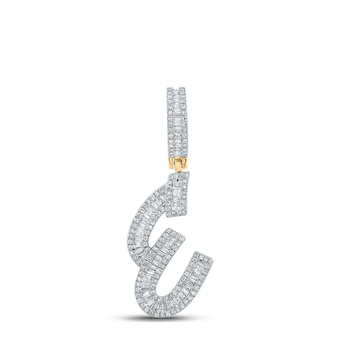 Gold Initial E Letter Charm Pendant 34 Cttw Baguette Natural Diamond Mens 399 grams GND Necklaces Gold Initial E Letter Charm Pendant 34 Cttw Baguette Natural Diamond Mens 399 grams GND Necklaces