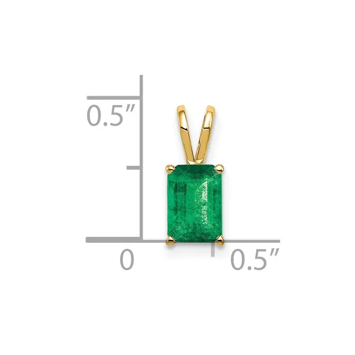 Necklaces 14k 7x5mm Emerald Cut Emerald pendant 036 grams Qgold Necklaces 14k 7x5mm Emerald Cut Emerald pendant 036 grams Qgold