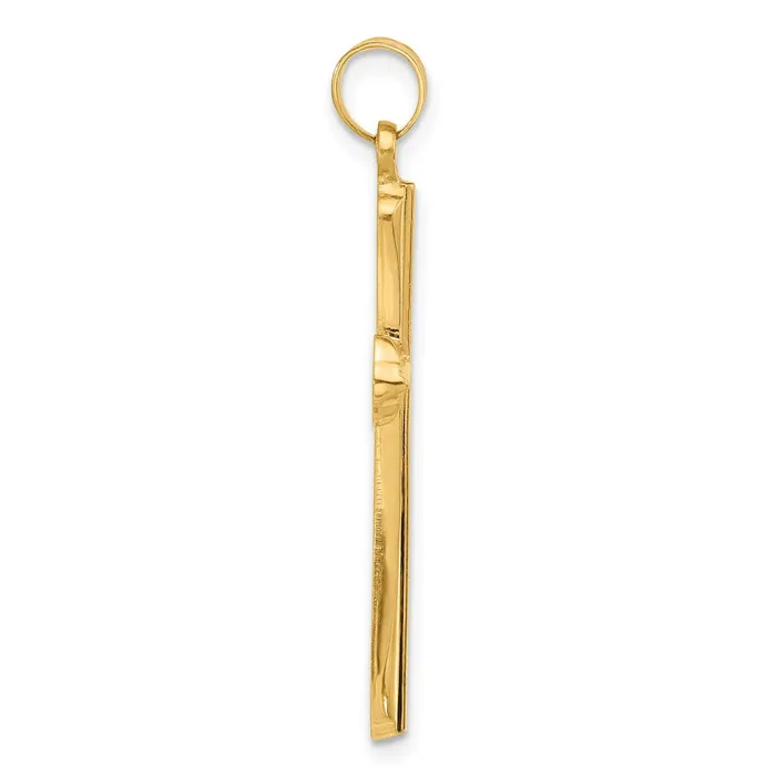 Necklaces 14k Yellow Gold 199 mm Polished and Grooved Hollow Cross Pendant 095 grams Qgold