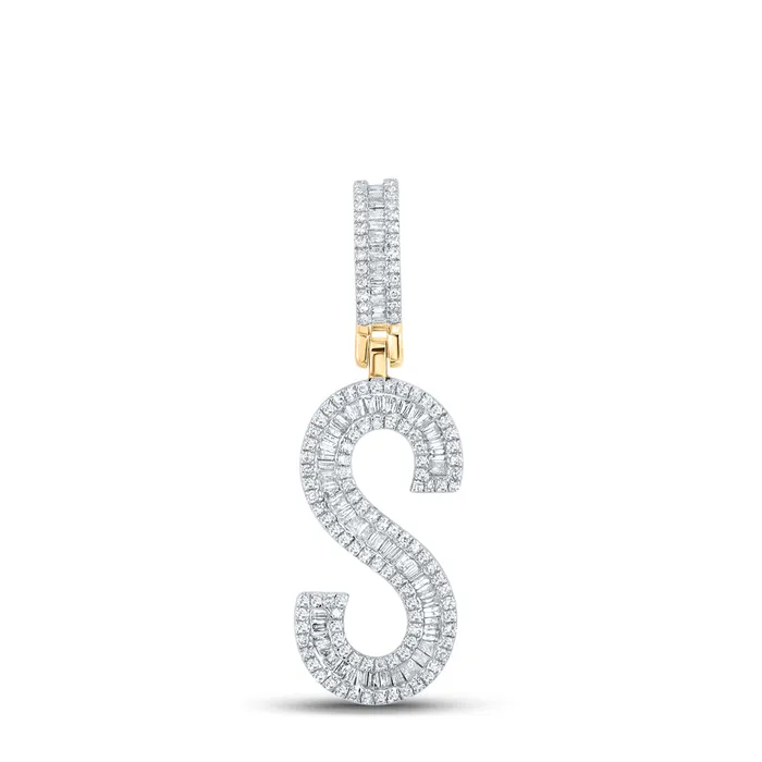 Necklaces GND Gold Initial S Letter Charm Pendant 34 Cttw Baguette Natural Diamond Mens 477 grams Necklaces GND Gold Initial S Letter Charm Pendant 34 Cttw Baguette Natural Diamond Mens 477 grams