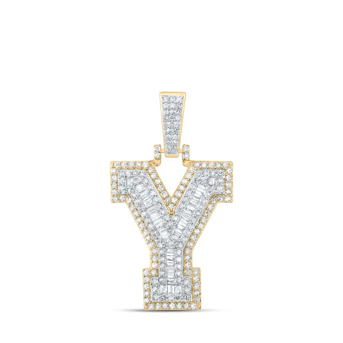 Necklaces GND Gold Y Initial Letter Charm Pendant 58 Cttw Round Natural Diamond Mens 316 grams Necklaces GND Gold Y Initial Letter Charm Pendant 58 Cttw Round Natural Diamond Mens 316 grams