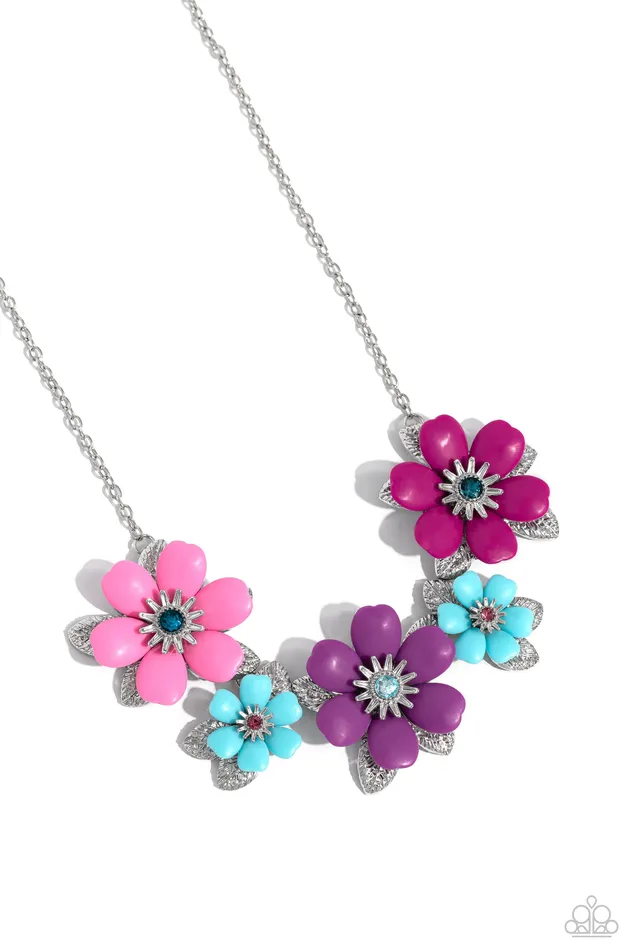 Necklaces Paparazzi Accessories WellMannered Whimsy Pink Flower Silver Short Necklace 2023 Convention Exclusive Paparazzi Necklaces Paparazzi Accessories WellMannered Whimsy Pink Flower Silver Short Necklace 2023 Convention Exclusive Paparazzi