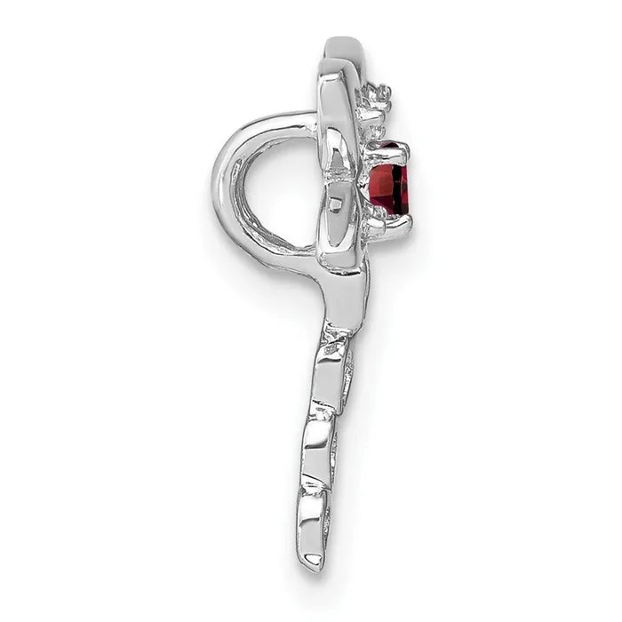 Necklaces Qgold 14k White Gold Garnet and Diamond Dragonfly Chain Slide 095 grams Necklaces Qgold 14k White Gold Garnet and Diamond Dragonfly Chain Slide 095 grams