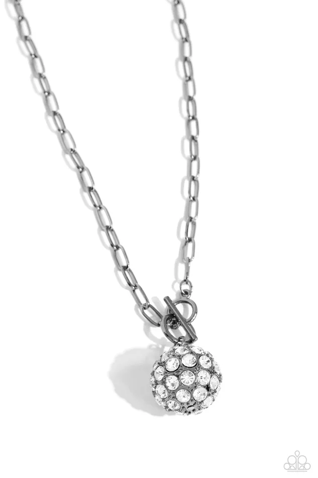 Packed and Polished Black Gunmetal White Rhinestone Toggle Short Necklace Paparazzi Paparazzi Accessories Necklaces Packed and Polished Black Gunmetal White Rhinestone Toggle Short Necklace Paparazzi Paparazzi Accessories Necklaces
