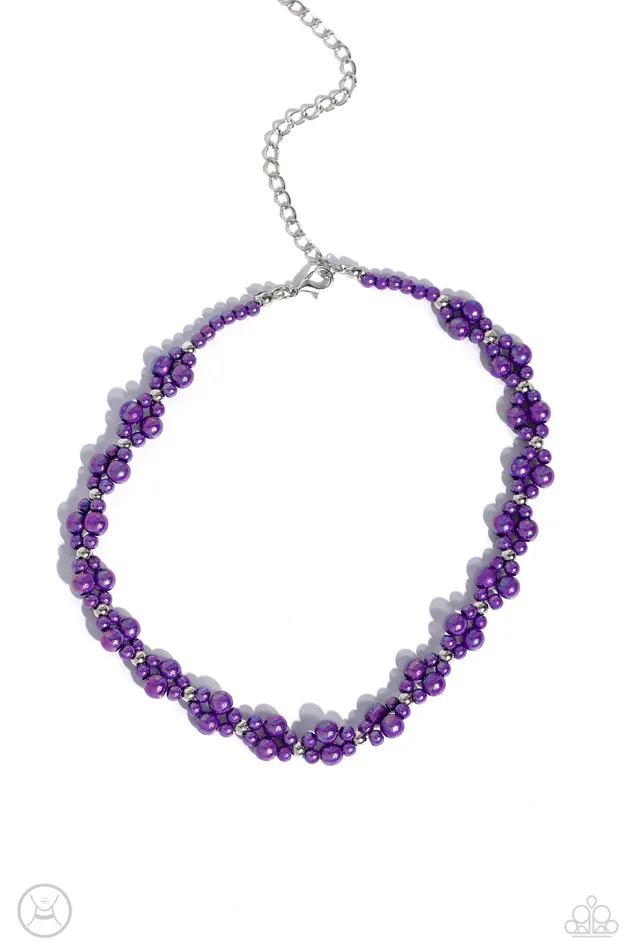 Paparazzi Accessories Necklaces Dreamy Duchess Purple Iridescent Pearl Cluster Silver Choker Necklace Paparazzi Paparazzi Accessories Necklaces Dreamy Duchess Purple Iridescent Pearl Cluster Silver Choker Necklace Paparazzi
