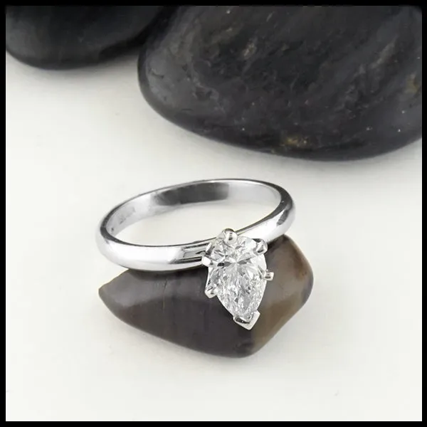 Pear Cut Diamond Ring Walker Metalsmiths Rings