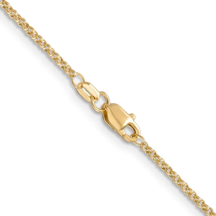 Qgold Necklaces 14k 155mm Rolo Pendant Chain 272 grams Qgold Necklaces 14k 155mm Rolo Pendant Chain 272 grams