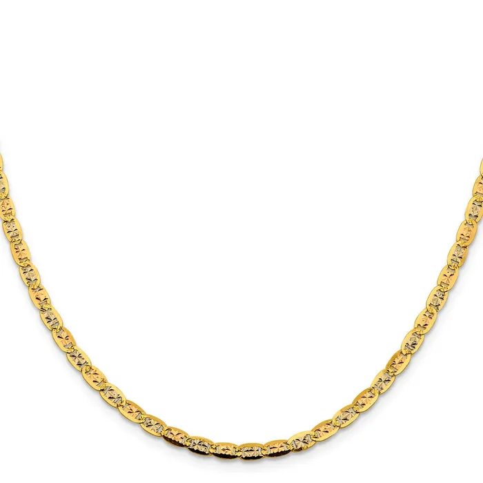 Qgold Necklaces 14k 38mm Tricolor Gold Pav Valentino Chain 676 grams Qgold Necklaces 14k 38mm Tricolor Gold Pav Valentino Chain 676 grams