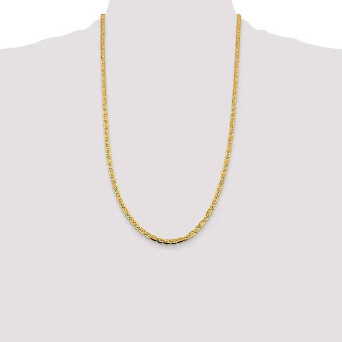 Qgold Necklaces 14k 38mm Tricolor Gold Pav Valentino Chain 676 grams Qgold Necklaces 14k 38mm Tricolor Gold Pav Valentino Chain 676 grams