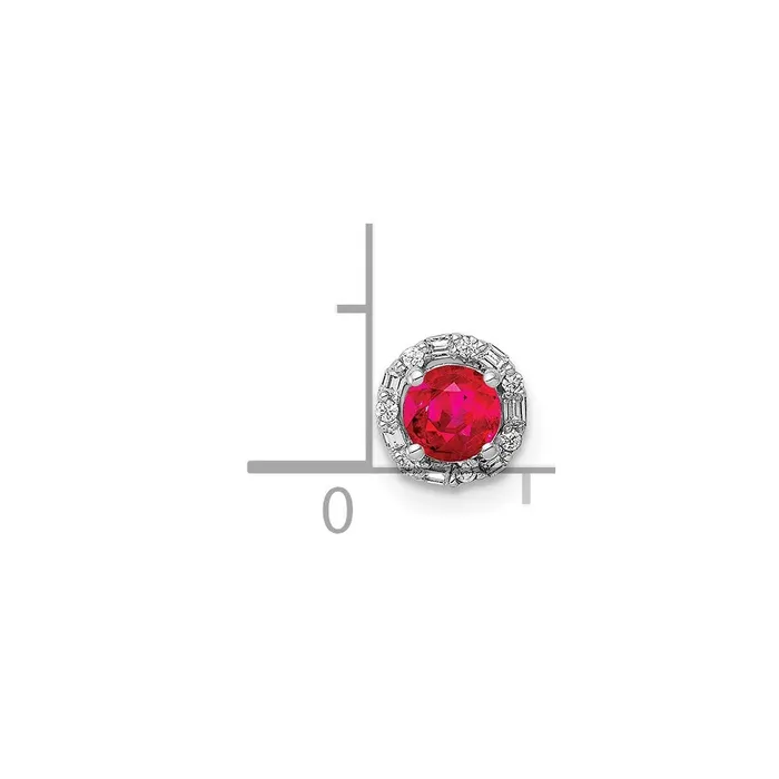 Qgold Necklaces 14k White Gold 120ct Diamond and 25 Ruby Halo Chain Slide 035 grams Qgold Necklaces 14k White Gold 120ct Diamond and 25 Ruby Halo Chain Slide 035 grams