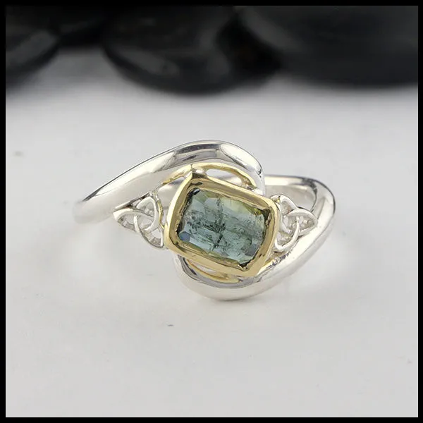 Rings Walker Metalsmiths Celtic Jewelry Rose Cut Green Tourmaline Ring