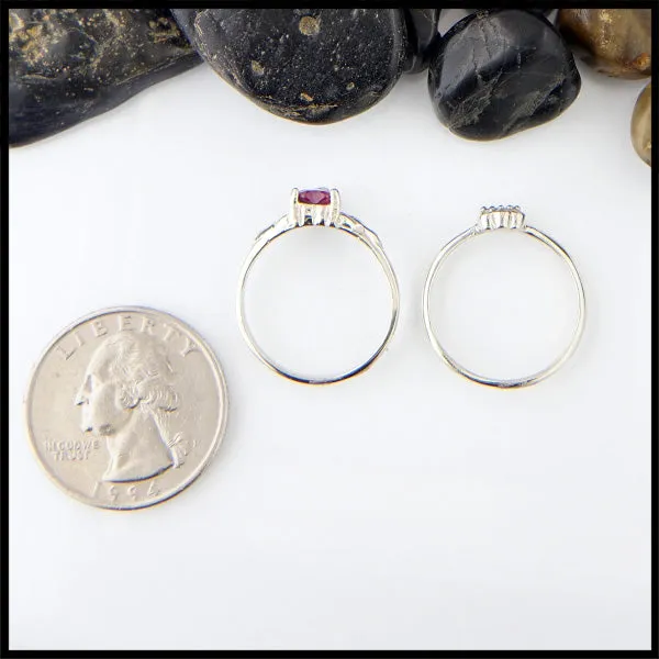 Ruby Claddagh Two Ring Set Walker Metalsmiths Rings