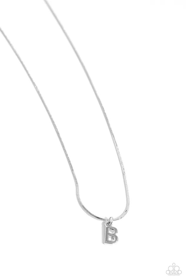 Seize the Initial Silver B Alphabet Letter Dainty Silver Short Necklace Paparazzi Paparazzi Accessories Necklaces Seize the Initial Silver B Alphabet Letter Dainty Silver Short Necklace Paparazzi Paparazzi Accessories Necklaces