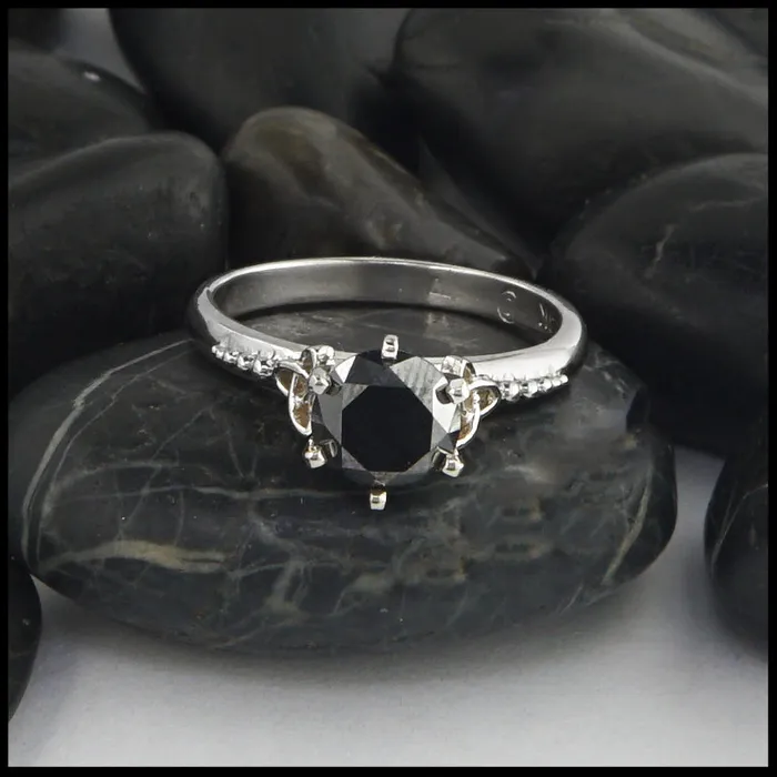 Trinity Knot Black Diamond Ring Walker Metalsmiths Rings