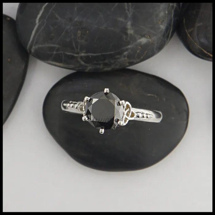 Trinity Knot Black Diamond Ring Walker Metalsmiths Rings