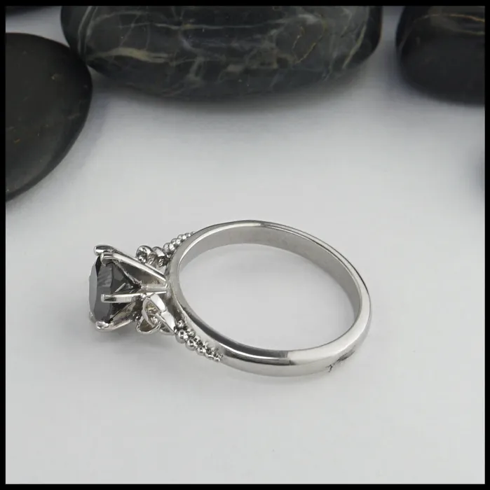 Trinity Knot Black Diamond Ring Walker Metalsmiths Rings