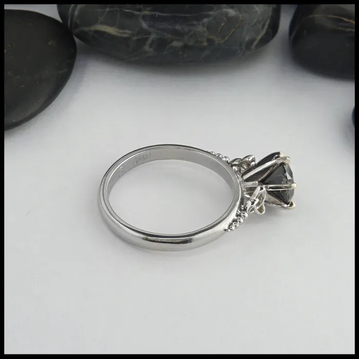 Trinity Knot Black Diamond Ring Walker Metalsmiths Rings