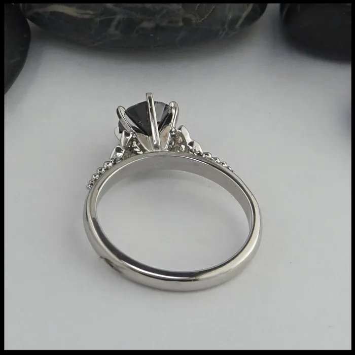 Trinity Knot Black Diamond Ring Walker Metalsmiths Rings