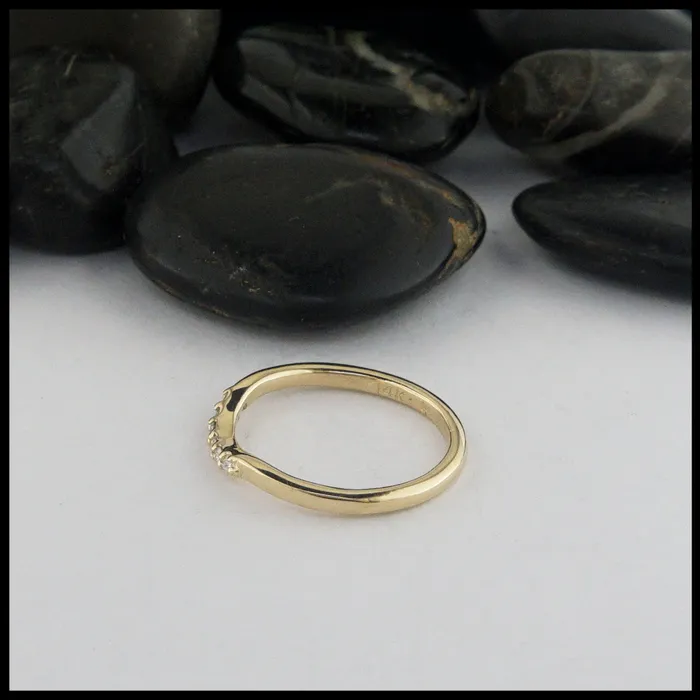 Walker Metalsmiths Celtic Jewelry Simple Stacking Ring with Diamonds Rings