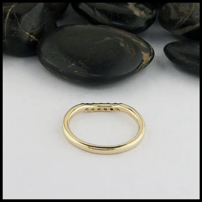 Walker Metalsmiths Celtic Jewelry Simple Stacking Ring with Diamonds Rings