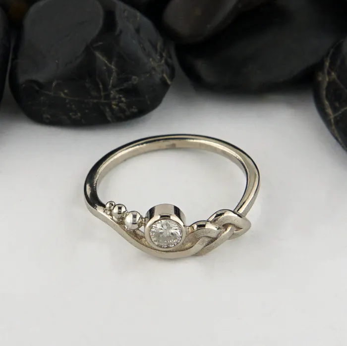 Walker Metalsmiths Rings Diamond Whimsical Knot Ring