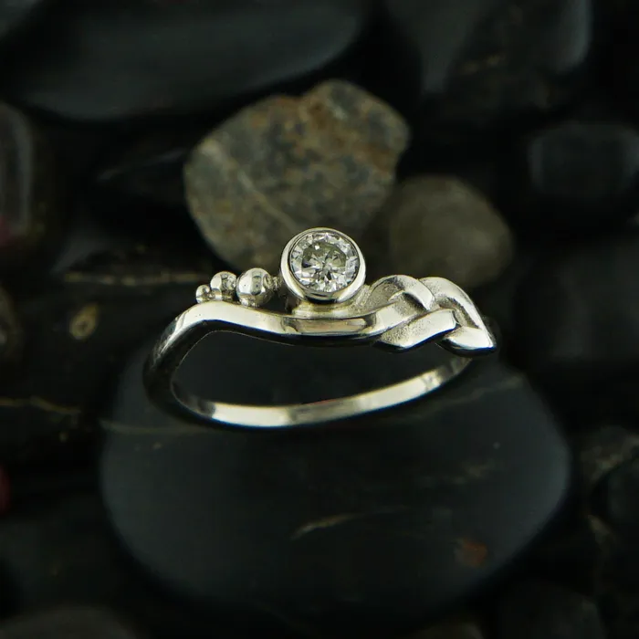 Walker Metalsmiths Rings Diamond Whimsical Knot Ring