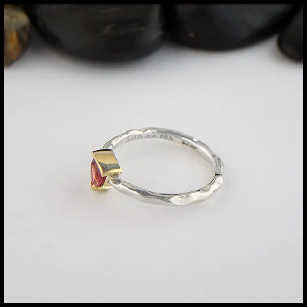 Walker Metalsmiths Rings Raspberry Tourmaline Rustic Ring