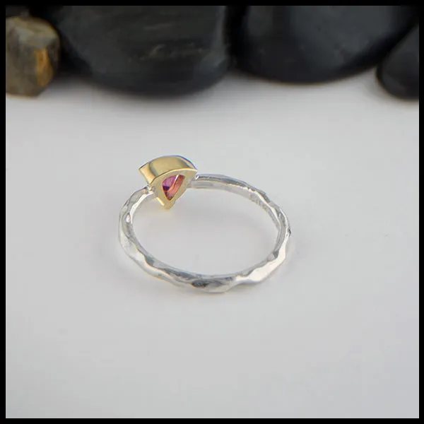 Walker Metalsmiths Rings Raspberry Tourmaline Rustic Ring