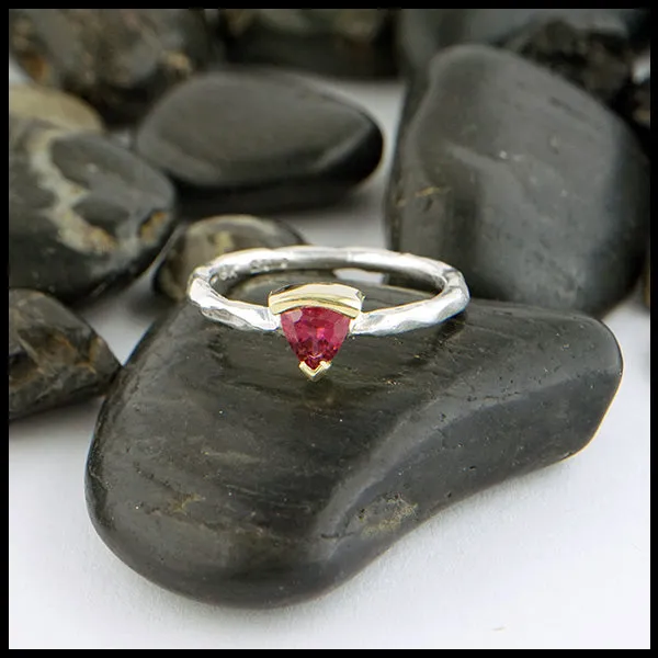 Walker Metalsmiths Rings Raspberry Tourmaline Rustic Ring